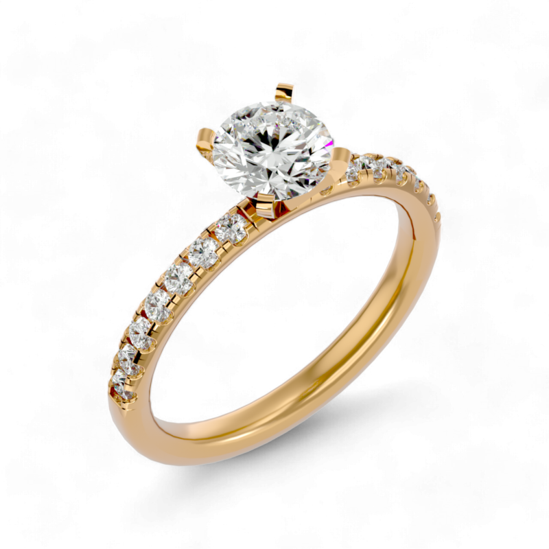 30 Cents Radiant Circle Solitaire Ring