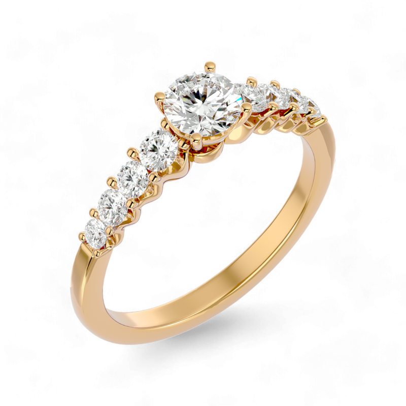 Golden Glow Solitaire Ring