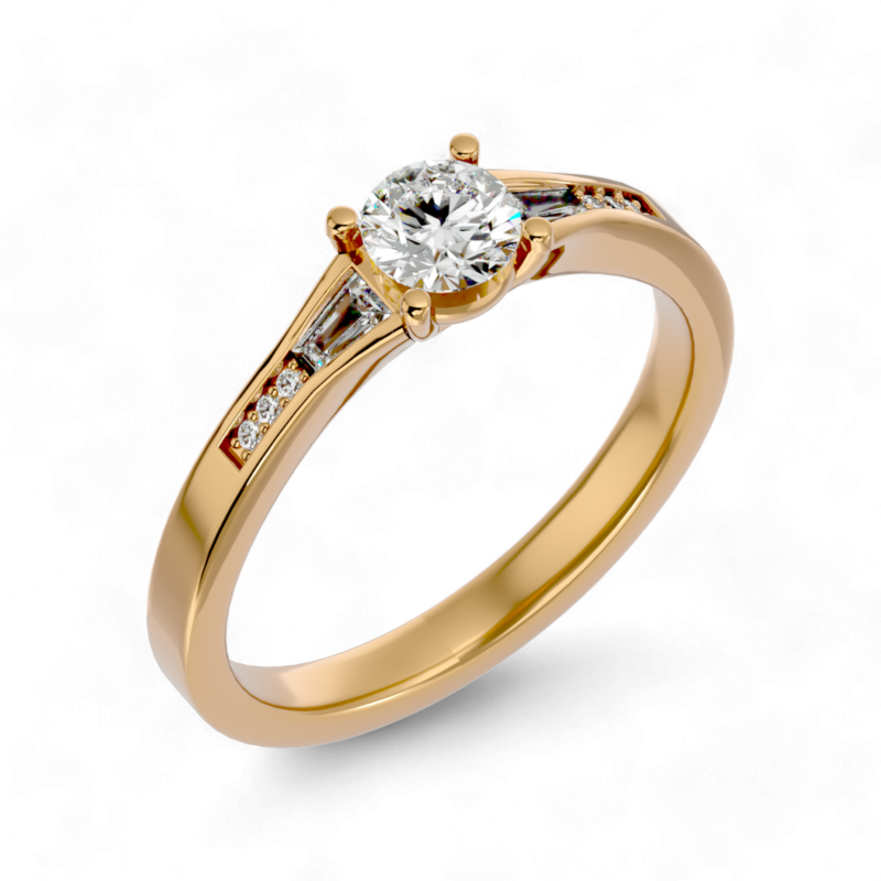 Golden Radiance Solitaire Ring