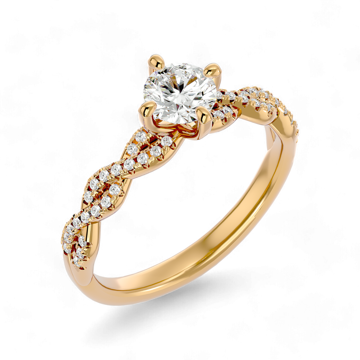 Golden Harmony Solitaire Ring