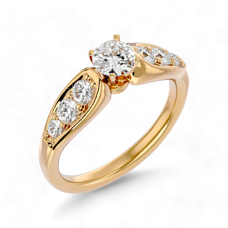 Cascading Harmony Solitaire Ring